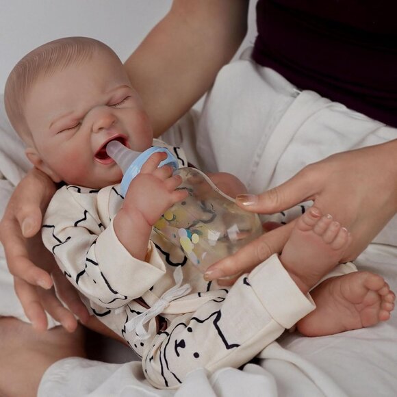 🆕17Inch Full Body Viny Newborn Baby Poseable Limbs Cute Boy Jason Reborn Baby - Picture 3 of 9
